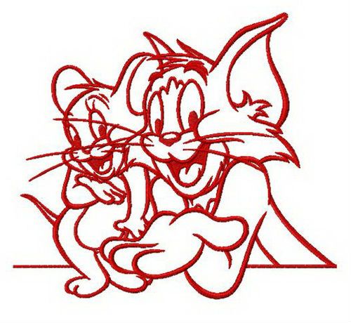 Best friends ever Tom and Jerry machine embroidery design