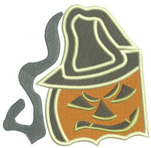 Scary pumpkin 4 machine embroidery design