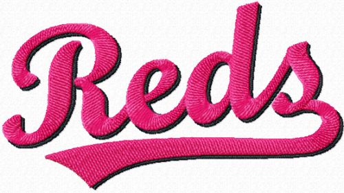 Cincinnati Reds logo script machine embroidery design