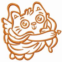 Cat the cupid embroidery design