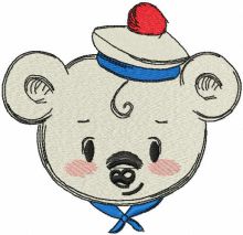 Teddy bear marine style embroidery design