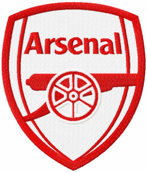 Arsenal red color logo embroidery design