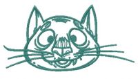 Cat with big nose embroidery design