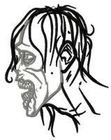 Zombie applique embroidery design