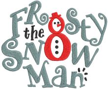 Frosty the snowman embroidery design