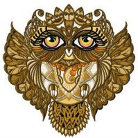 Owl granny embroidery design