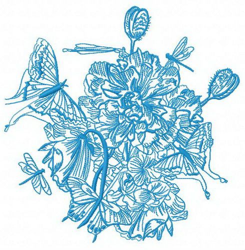 Spring bouquet 2 machine embroidery design