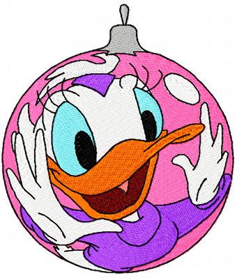 Daisy Duck Christmas Ball machine embroidery design