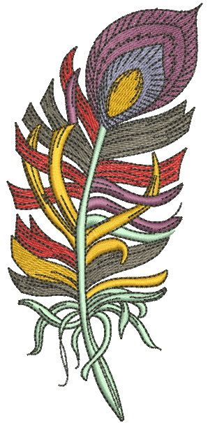 Rainbow feather 2 machine embroidery design