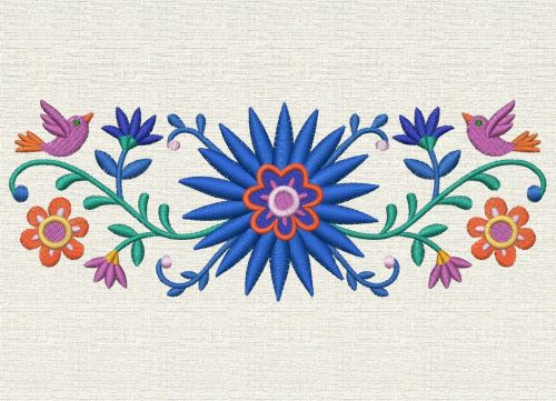 Flowers and birds ornament free embroidery design