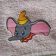 Bath towel with Dumbo embroidery design