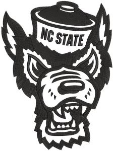 NC State Wolfpack mascot logo embroidery design