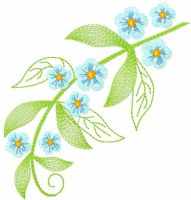 Forget me not flower free machine embroidery design
