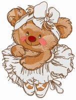 Bear the ballerina 2 embroidery design
