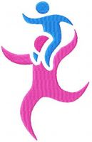 Son and daddy playing embroidery design