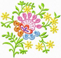 Decorative Flower free machine embroidery design