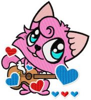 Playing the guitar embroidery design