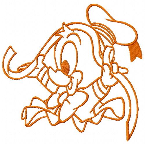 Donald with ribbon 3 machine embroidery design