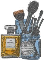 Set for female table embroidery design