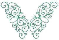Motif de broderie gratuit papillon vert