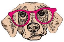 Hipster dog 4 embroidery design