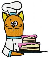 Cat chef 2 embroidery design