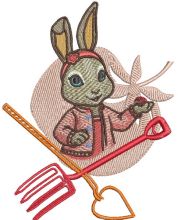 Cute bunny embroidery design