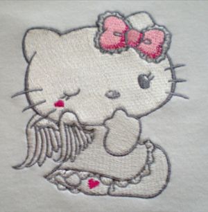hello kitty angel embroidery design