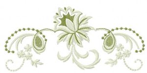 Light green flowers embroidery design