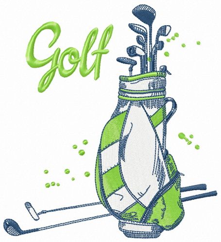 Golf bag machine embroidery design