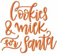 Cookies and milk for Santa free embroidery design