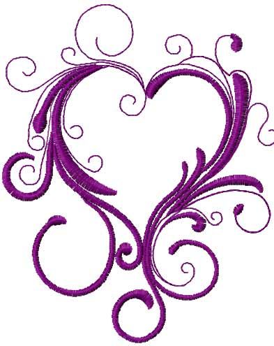 Vintage heart free embroidery design 2