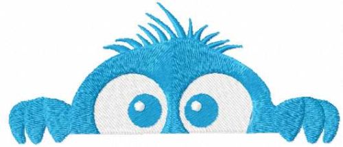 Blue monster free machine embroidery design