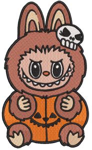 Labubu pumpkin Halloween embroidery design