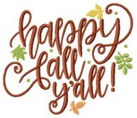 Happy fall y'all embroidery design