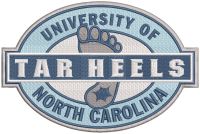 University of North Carolina Tar heels logo embroidery design