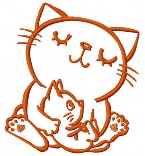 Cat's family 3 machine embroidery design