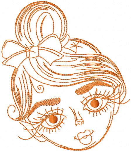 Teen face free embroidery design
