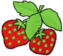 strawberries free machine embroidery design