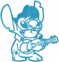 Elvis Stitch one colored embroidery design