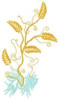 Gold plant free machine embroidery design