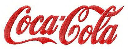 Coca-Cola wordmark logo machine embroidery design