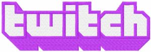 Twitch logo embroidery design