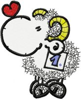 Loving Sheep  embroidery design