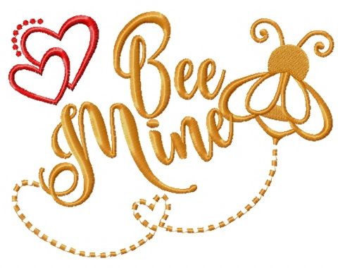 Bee mine machine embroidery design