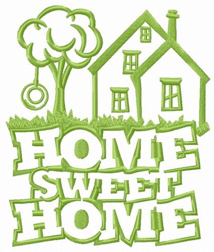 Home sweet home countryside machine embroidery design