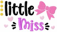 Little miss embroidery design