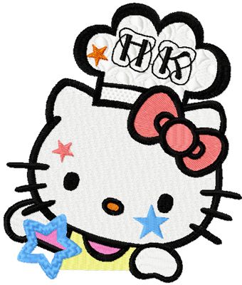 Hello Kitty Jolly Cook machine embroidery design