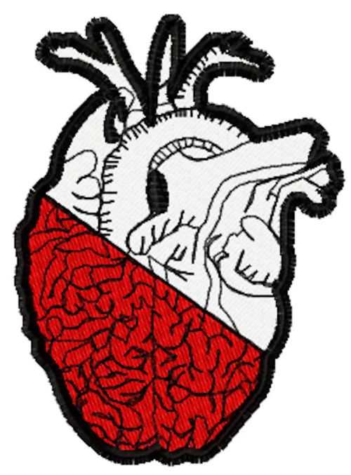 Brain heart free embroidery design