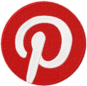 Pinterest 2 colors Logo embroidery design